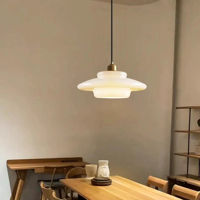 Lampada a Sospensione in Vetro Bianco