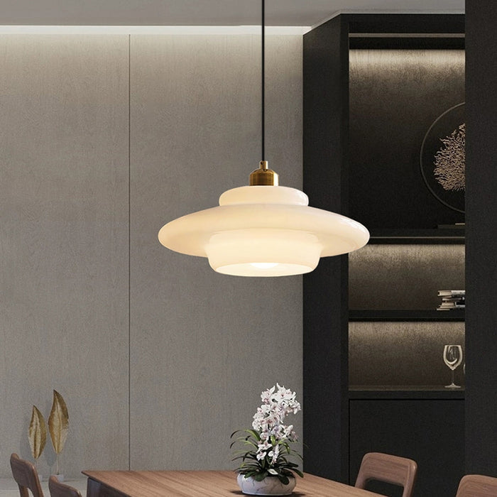 Lampada a Sospensione in Vetro Bianco