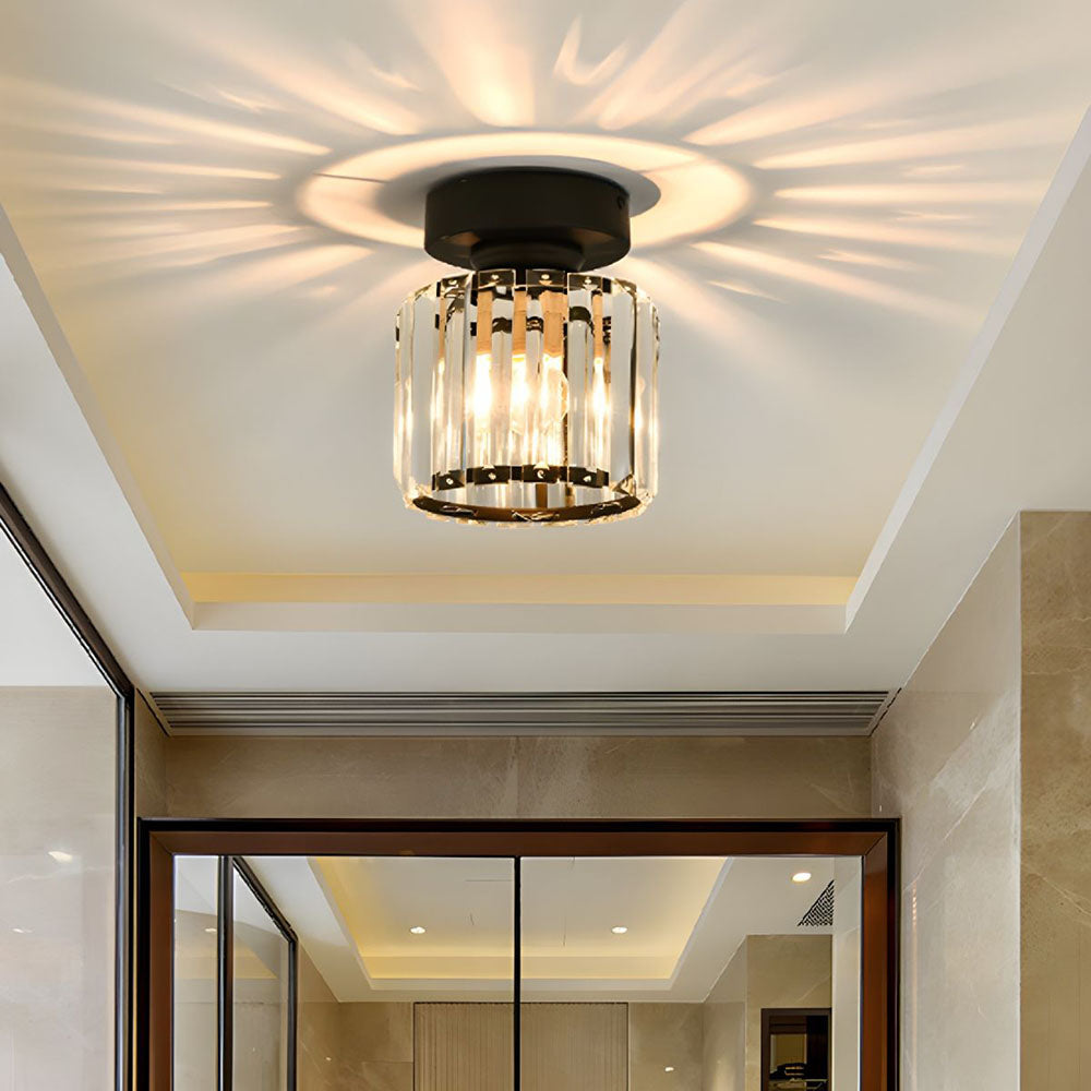 Talrex | Moderno Faretto da Soffitto Nero con Ombra di Cristallo per Corridoio e Soggiorno