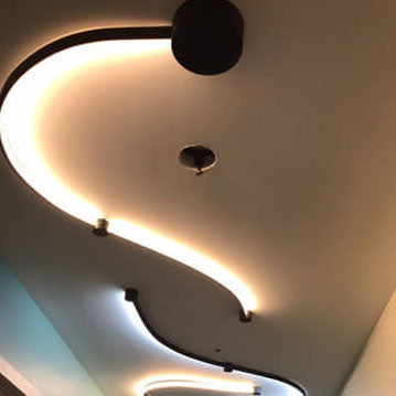 Lampada da Parete Curva LED Moderna in Alluminio a Forma di Serpente con 1 Luce