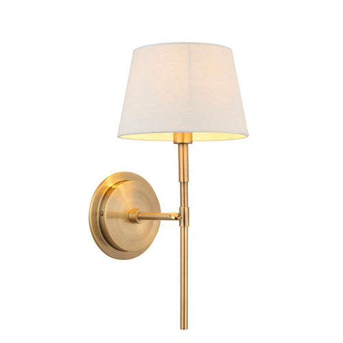 Applique in Ottone Rennes con Paralume Cici in Avorio da 8"