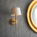 Applique in Ottone Rennes con Paralume Cici in Avorio da 8"