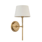 Applique in Ottone Rennes con Paralume Cici in Avorio da 8"
