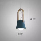 Lampada a Sospensione Moderna Nordica con Manico in Legno 1 Luce