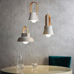 Lampada a Sospensione Moderna Nordica con Manico in Legno 1 Luce