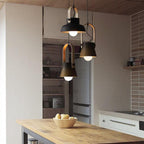 Lampada a Sospensione Moderna Nordica con Manico in Legno 1 Luce