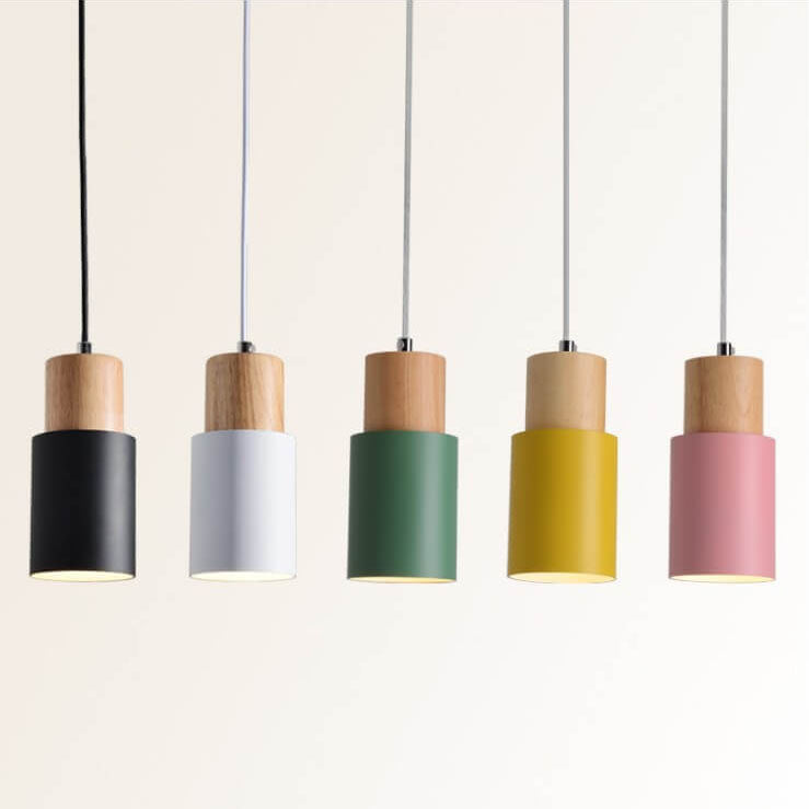Lampada a sospensione LED singola in alluminio cilindrico nordico