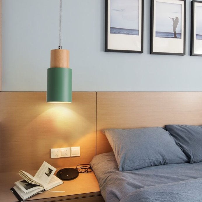 Lampada a sospensione LED singola in alluminio cilindrico nordico
