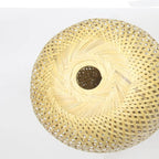 Lampada a sospensione rotonda in ferro e bambù vintage tradizionale con 1 luce per soggiorno