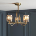 Berenice 3 Luci Ottone Semi Flush Lampada da Soffitto