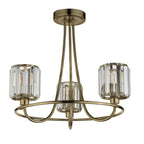 Berenice 3 Luci Ottone Semi Flush Lampada da Soffitto