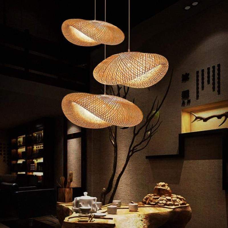 BambooChic – Lampada a sospensione in bambù naturale Boho