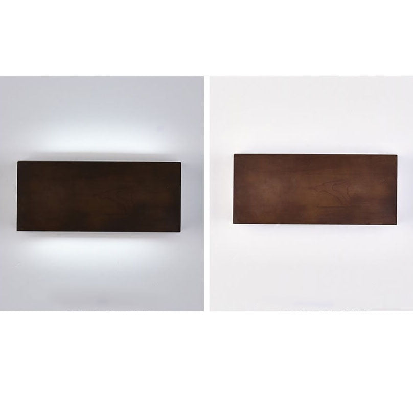 Lampada da Parete LED Rettangolare in Legno Wabi-sabi Giapponese