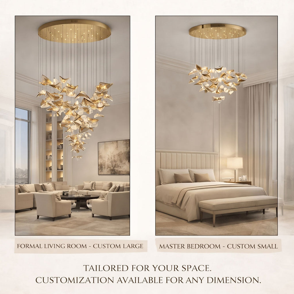 Lampadario a Foglia Fluttuante Wave
