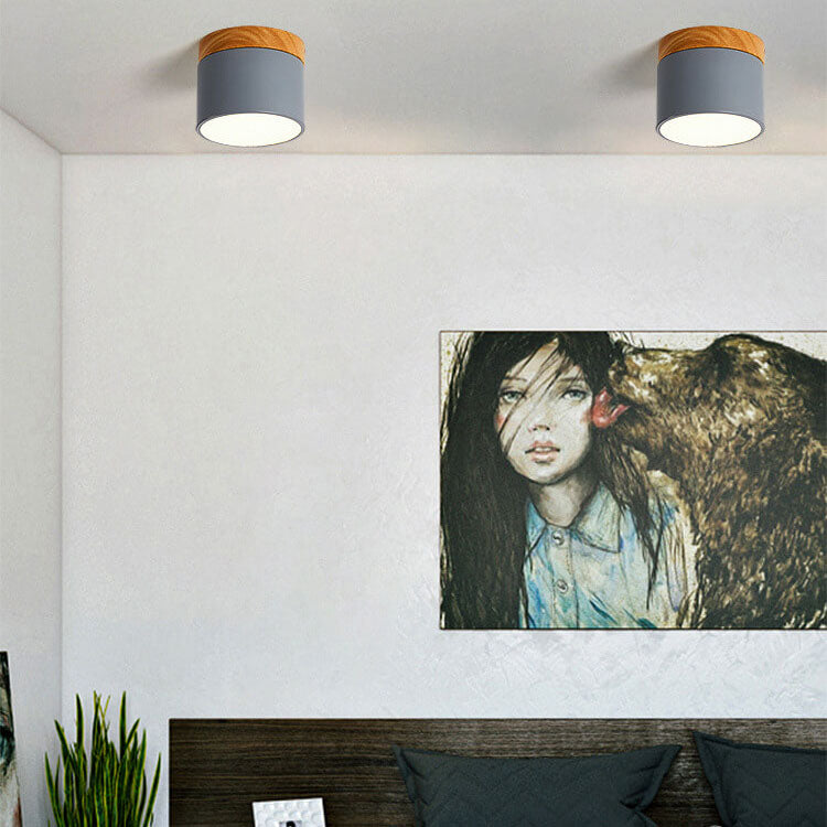 Plafoniera LED a Soffitto a Log in Colore Solido Scandinavo