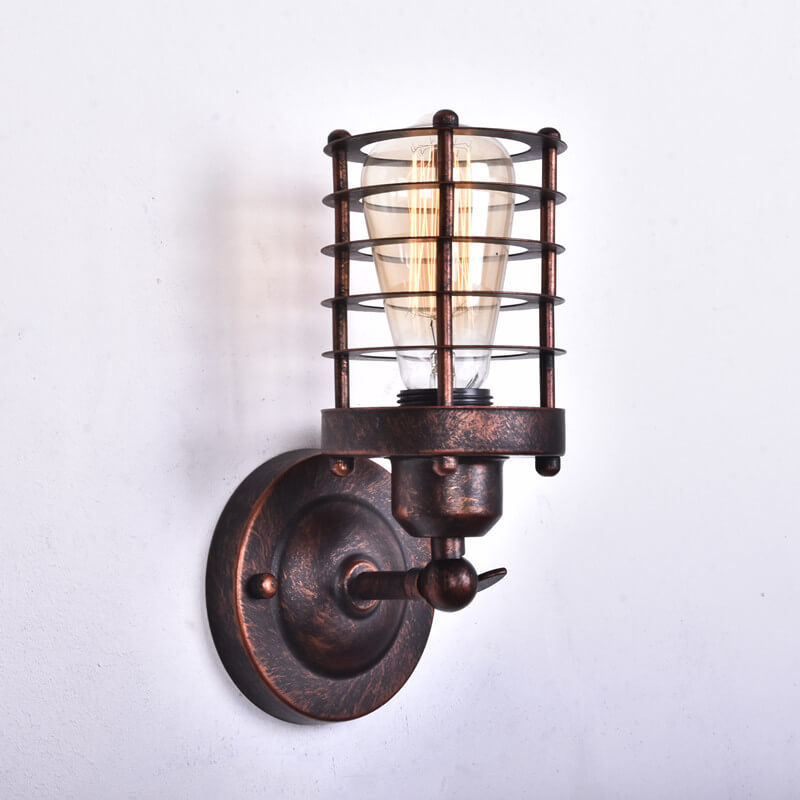 Applique da Parete in Ferro Battuto Industriale Retro del Nord con 1 Luce