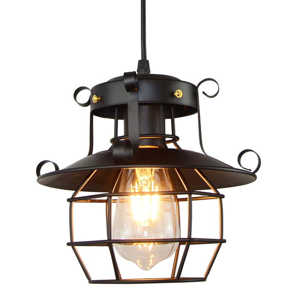Lampada a Sospensione Industriale Design Retro in Metallo