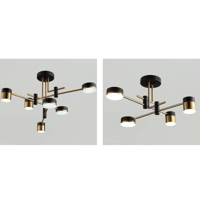 Moderno Minimalista Nero Oro Bilanciato 4-8 Luci Semi-Flussante