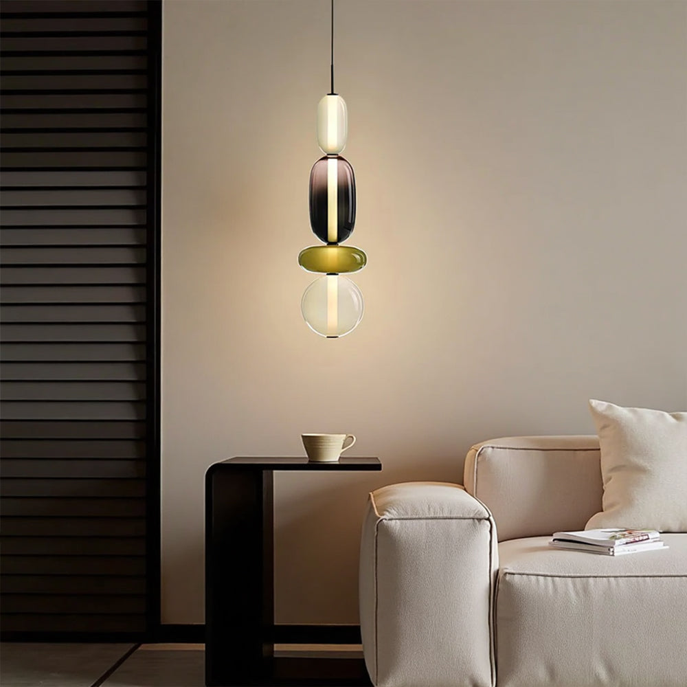 Lampada a Sospensione in Vetro Caramellato Chic