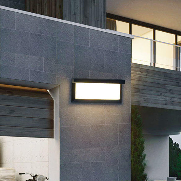 Lampada da Parete Moderna Rettangolare LED con Sensore da Esterno Impermeabile