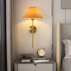 Applique da Parete Vintage con Ombrello Pieghettato e Braccio Dritto 1 Luce