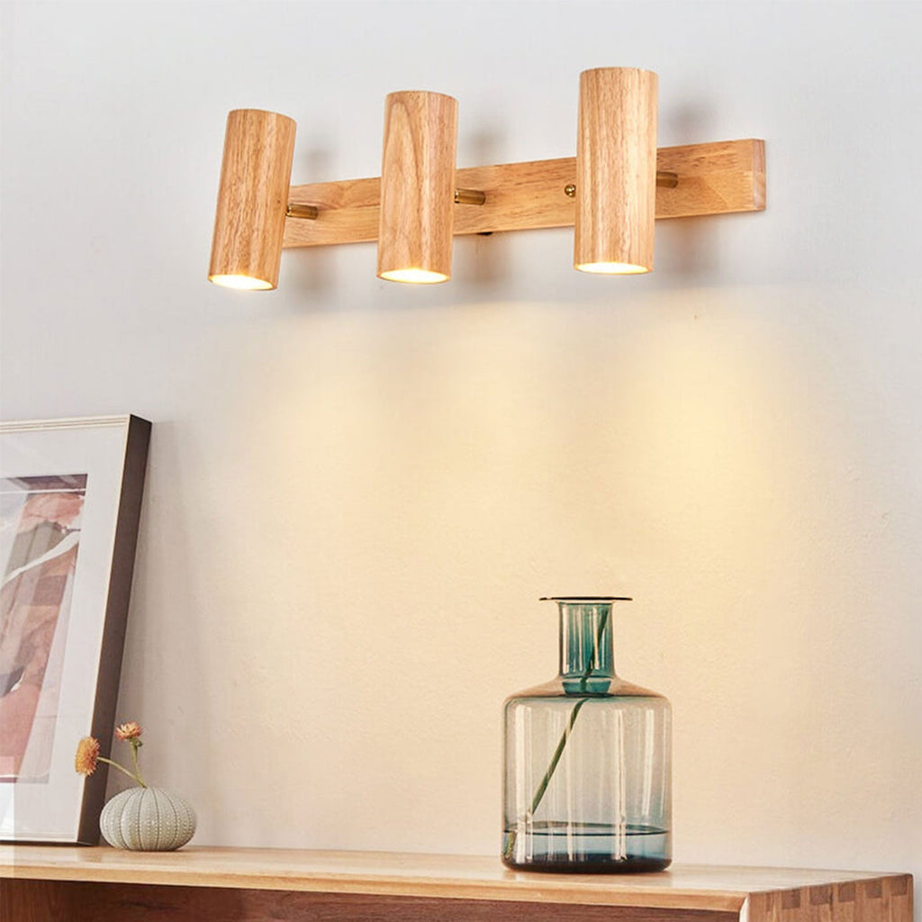 Faretto da Parete in Legno Moderno Minimalista 1/2/3 Luci