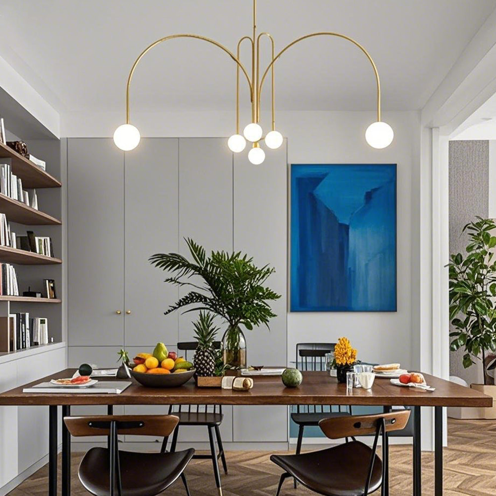 Lampada a Sospensione Moderna in Vetro Bianco Rotondo