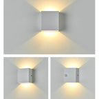 Applique a parete moderna semplice quadrata con sensore di corpo LED