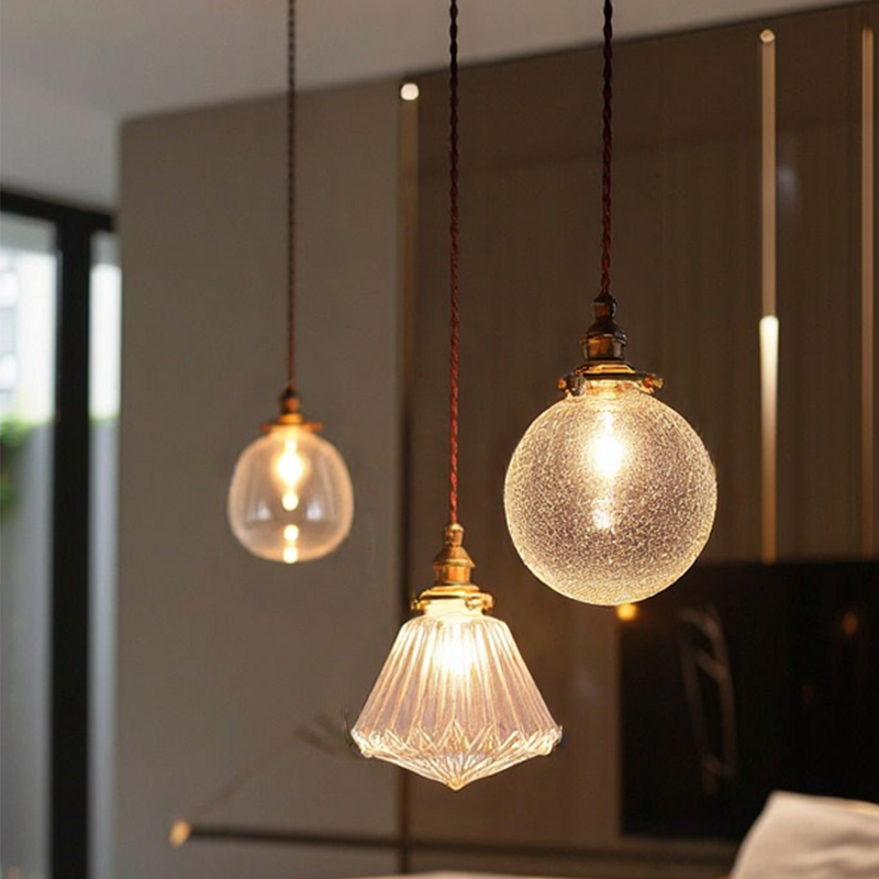 Lampada a Sospensione in Vetro di Cristallo Moderno Nordic
