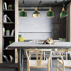 Lampadario Isola in Vetro Verde Vintage Nordico con 1/2/3 Luci
