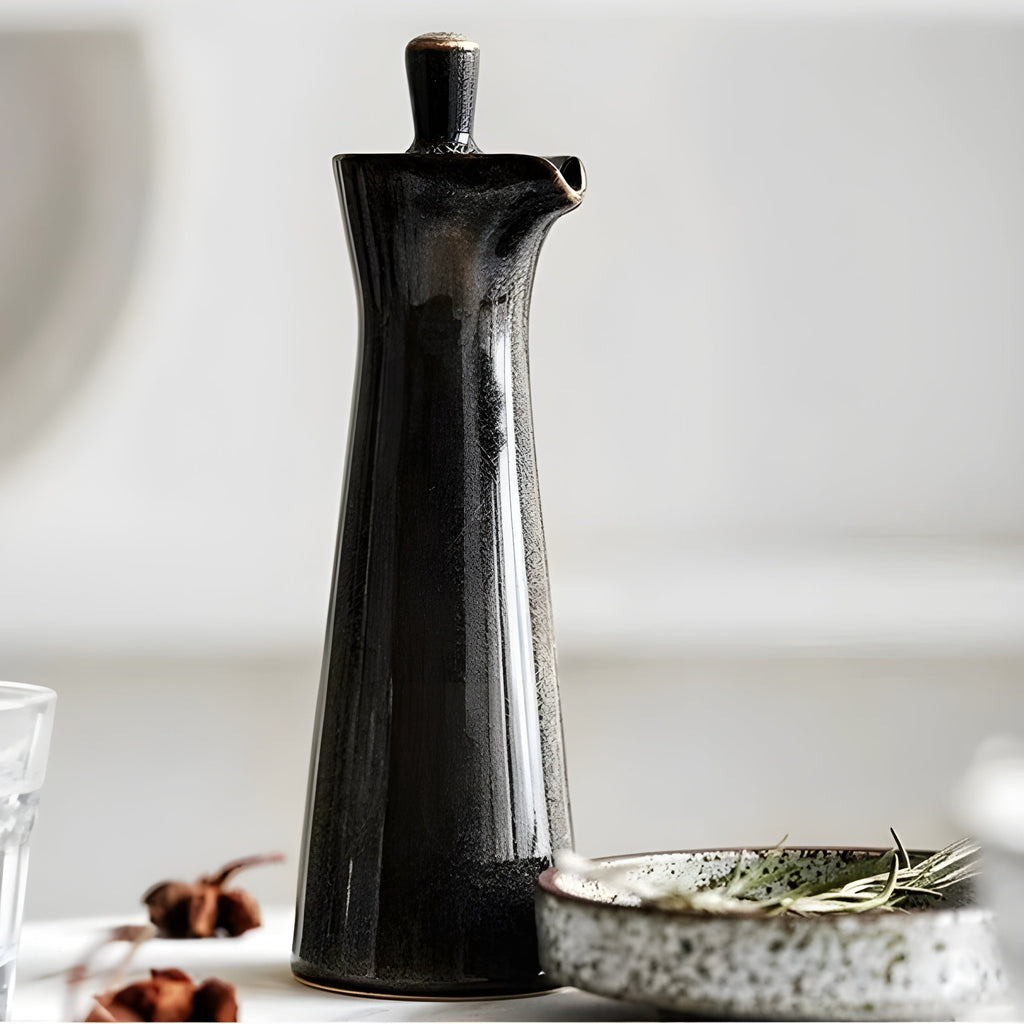 Bottiglia per olio e spezie in ceramica – Elegante e preserva gli aromi | Perfetta per cucina e tavolo da pranzo