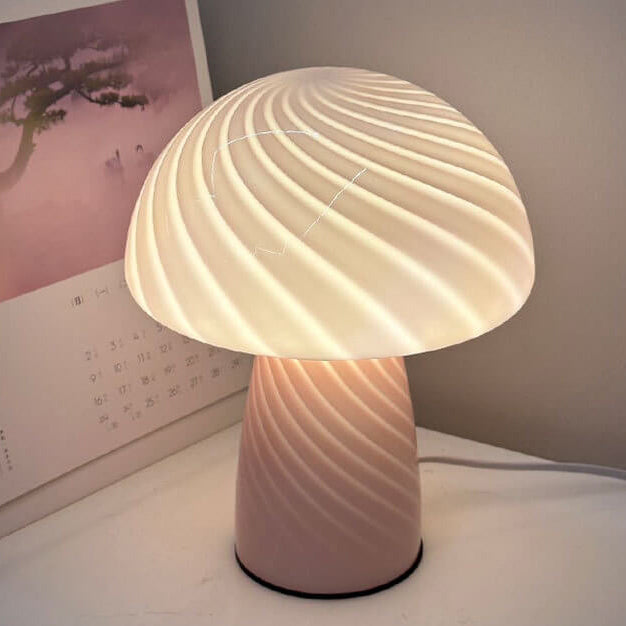 Lampada da Tavolo in Vetro Minimalista Moderna a 1 Luce a Forma di Fungo