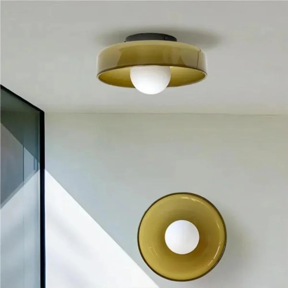 Luce a Disco in Vetro Nordico per Parete e Soffitto LED 1-luce