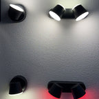 Applique da Esterno a LED Regolabile in Alluminio Industriale Contemporaneo con Doppia Testa Impermeabile per Patio