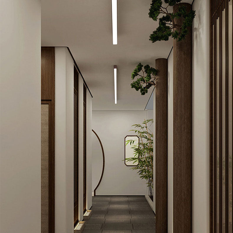 Moderna Lampada da Soffitto LED a Incasso in Alluminio con Venature di Legno