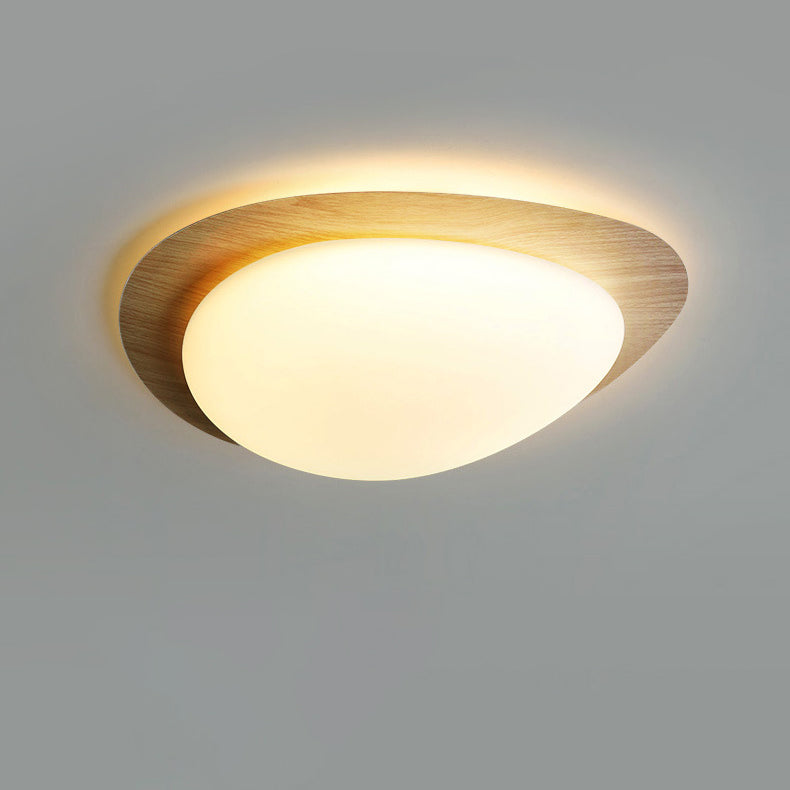 Lampada da soffitto a LED in ferro acrilico a forma di ciottolo scandinavo contemporaneo per camera da letto