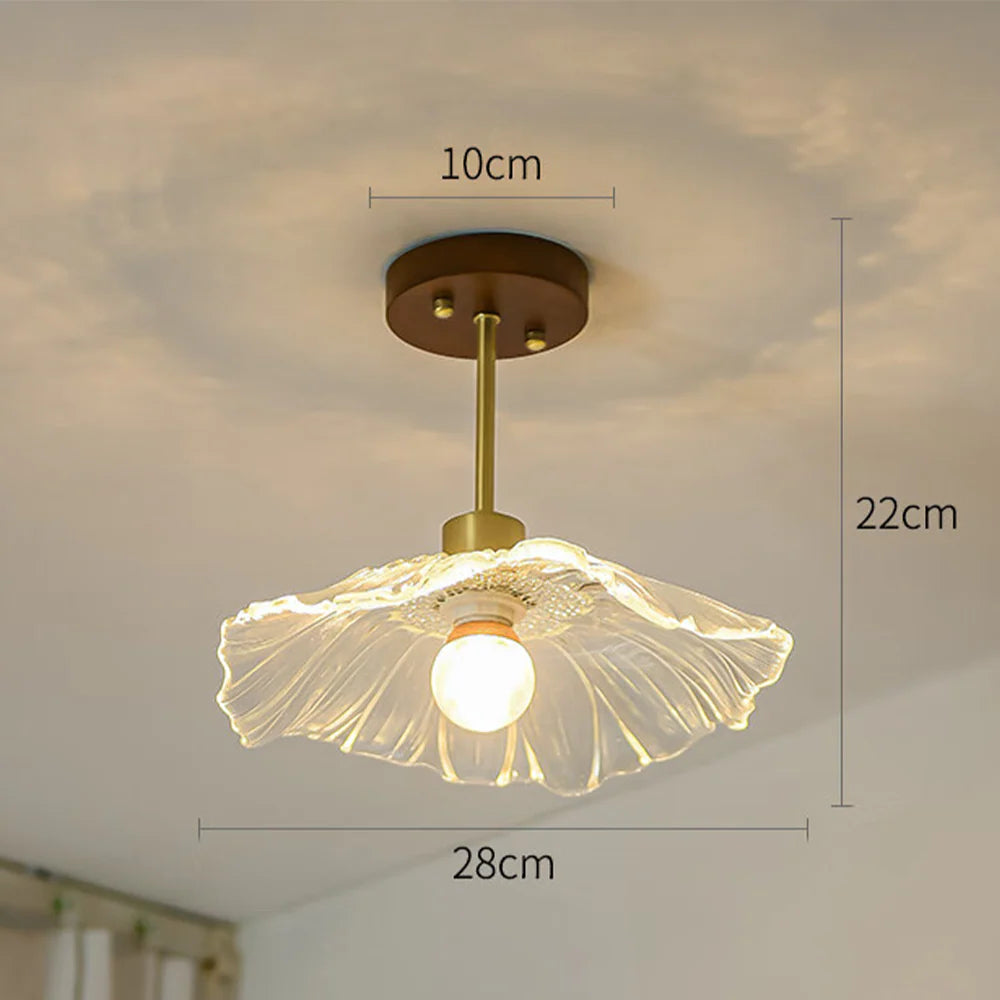 Lampada da soffitto in vetro a petalo elegante