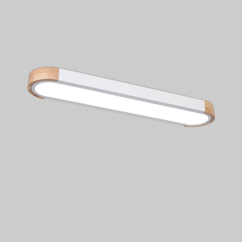 Lampada da soffitto a LED Flush Mount in ferro ovale lungo scandinavo contemporaneo per camera da letto