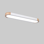 Lampada da soffitto a LED Flush Mount in ferro ovale lungo scandinavo contemporaneo per camera da letto