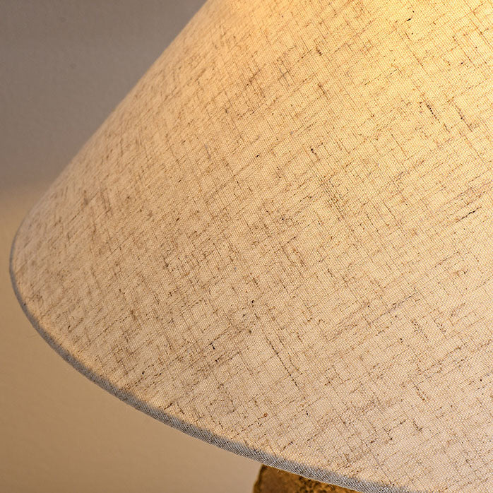 Lampada da Tavolo in Ceramica con Cono in Tessuto Moderno Shabby Chic per Camera da Letto