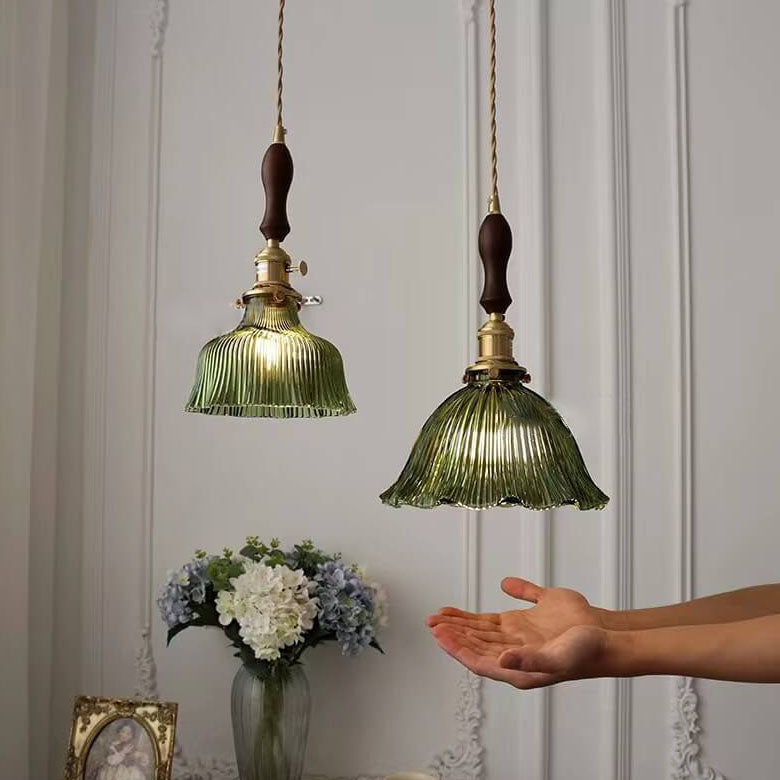 Lampada a Sospensione 1 Luce in Rame Noce Vetro Minimalista Moderna Nordica
