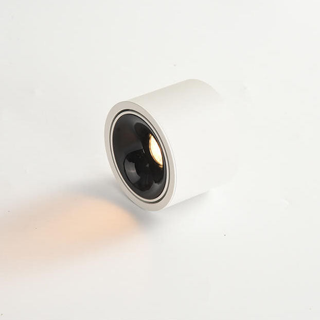 Faretto rotondo in alluminio minimalista moderno, regolabile, a LED, montato a soffitto per soggiorno