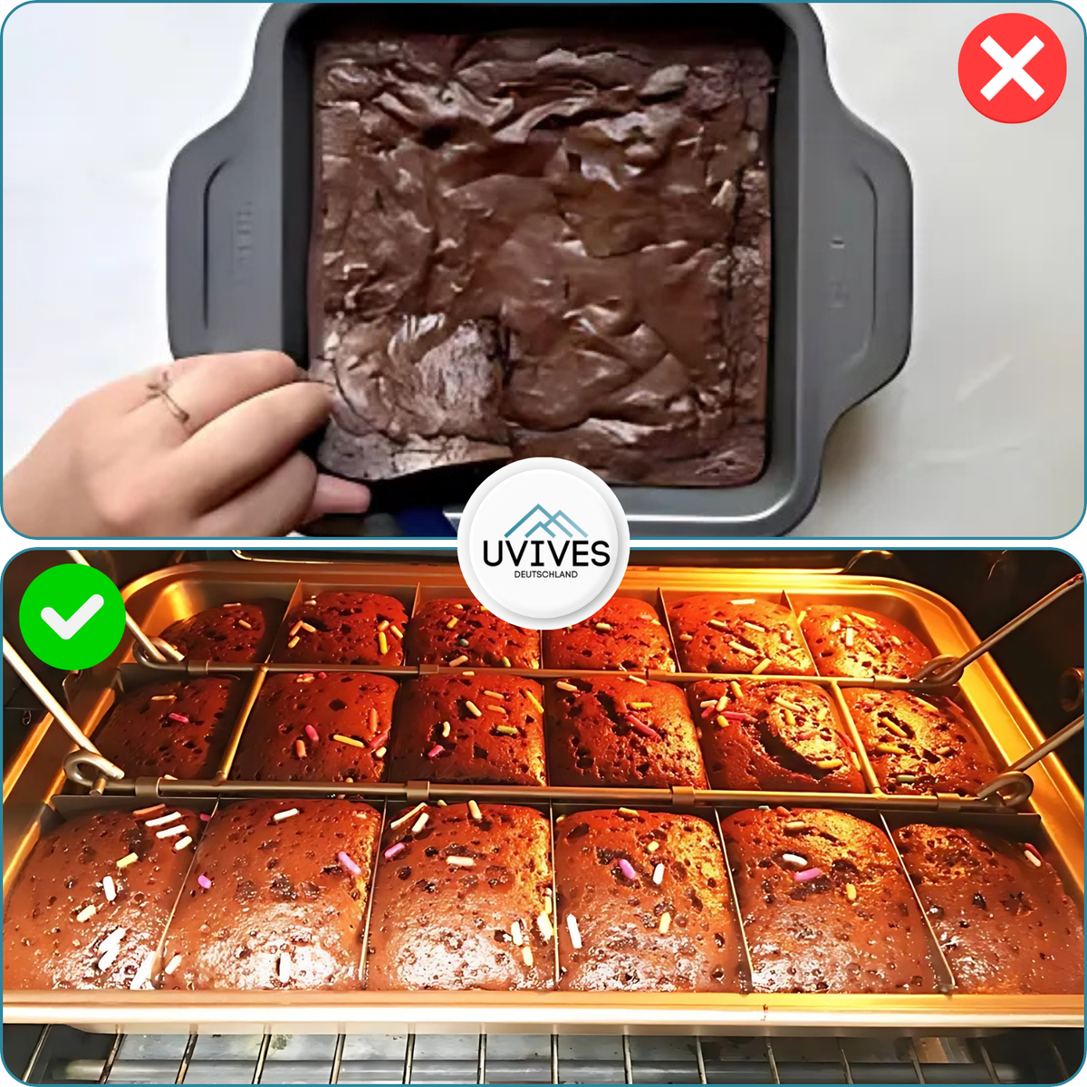 Stampo da forno con divisore per 18 porzioni – Rivestimento antiaderente e lavabile in lavastoviglie