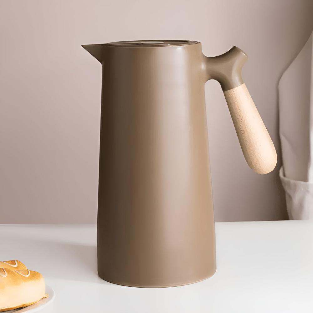 Caraffa Termica Isolata con Manico in Legno