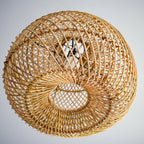 Lampada a Sospensione in Rattan Intrecciato Retro