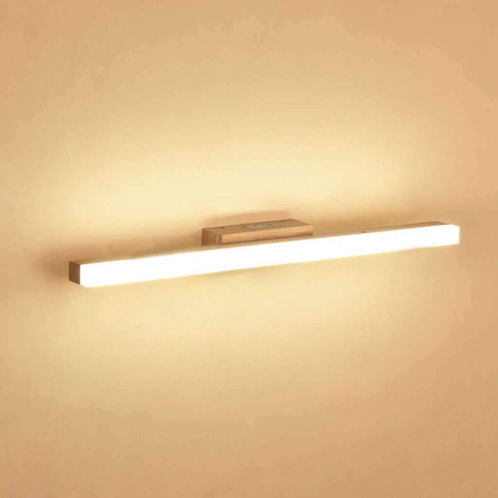 Lampada da parete LED a striscia lunga in legno minimalista nordico
