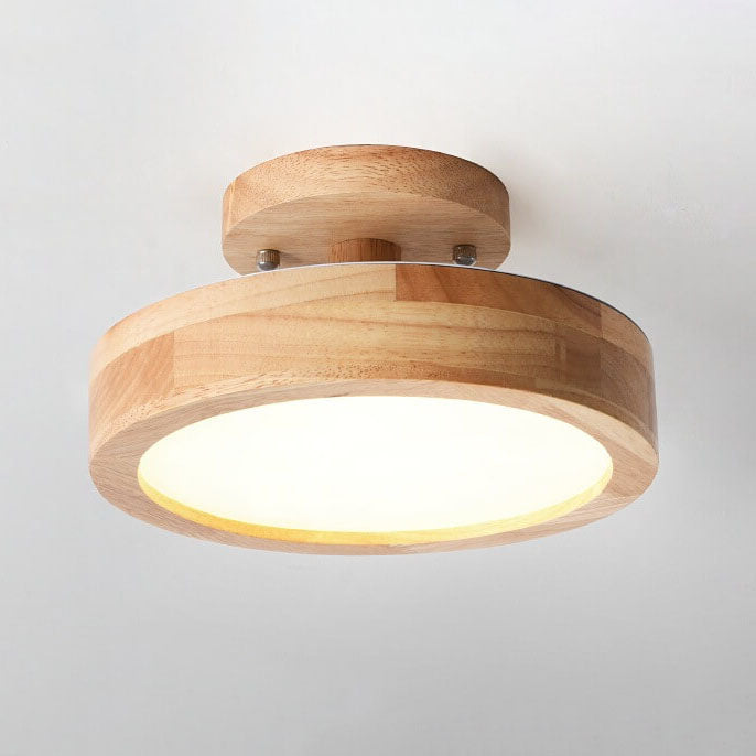 Lampada da soffitto a LED rotonda Nordic Log semi-incassata