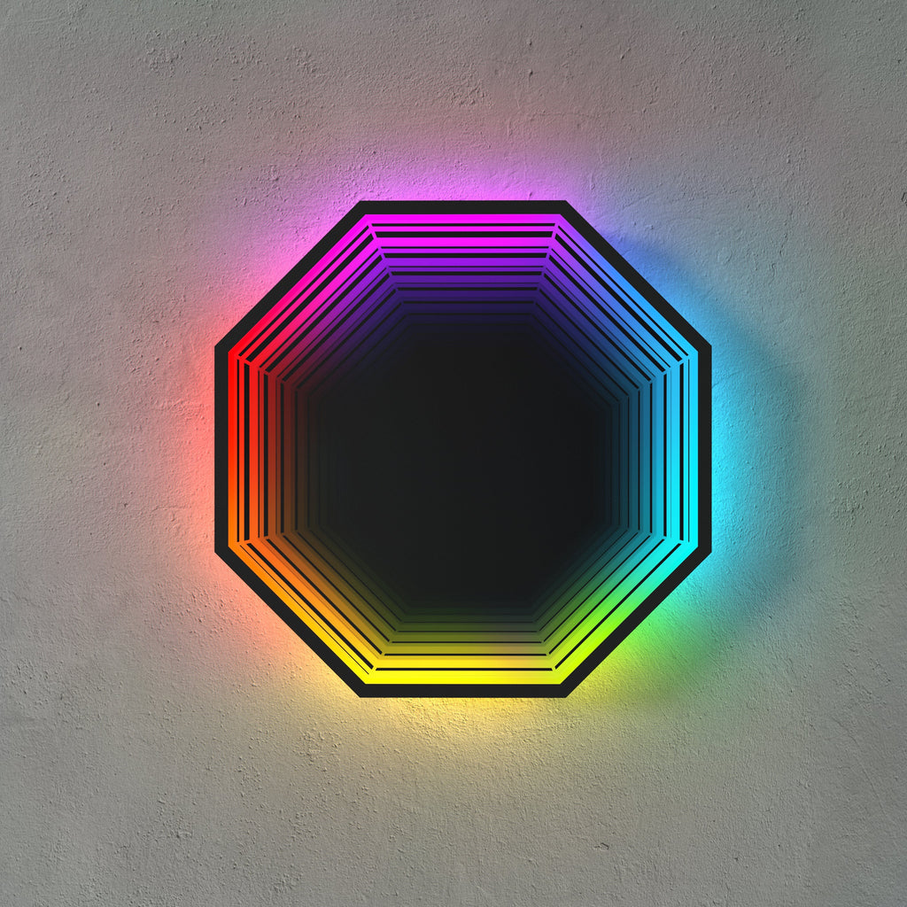 Specchio Luminoso Ottagonale 3D