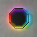 Specchio Luminoso Ottagonale 3D