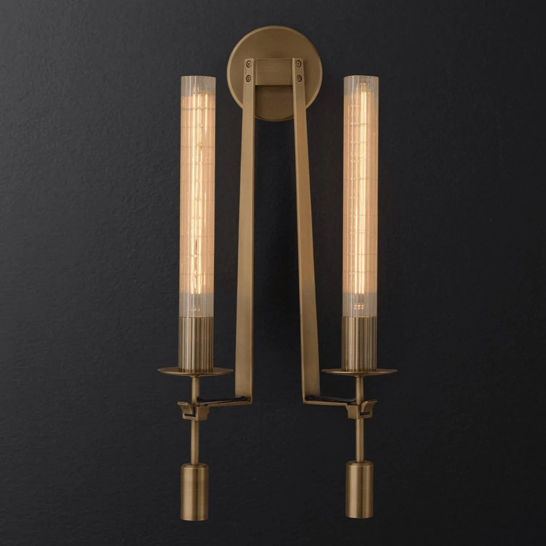 Lampada da Parete Vintage in Vetro per Candele